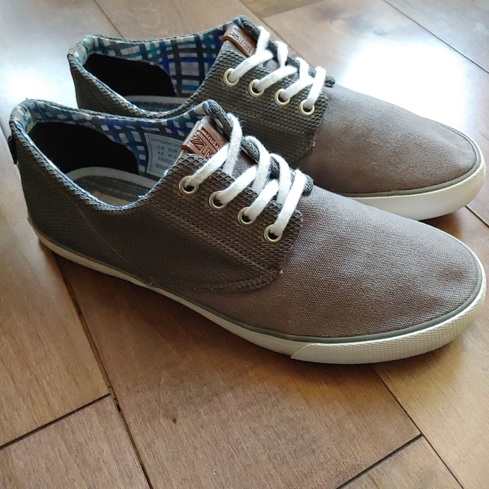 Ben Sherman Mens Gray Canvas Casual lace shoes 8.5